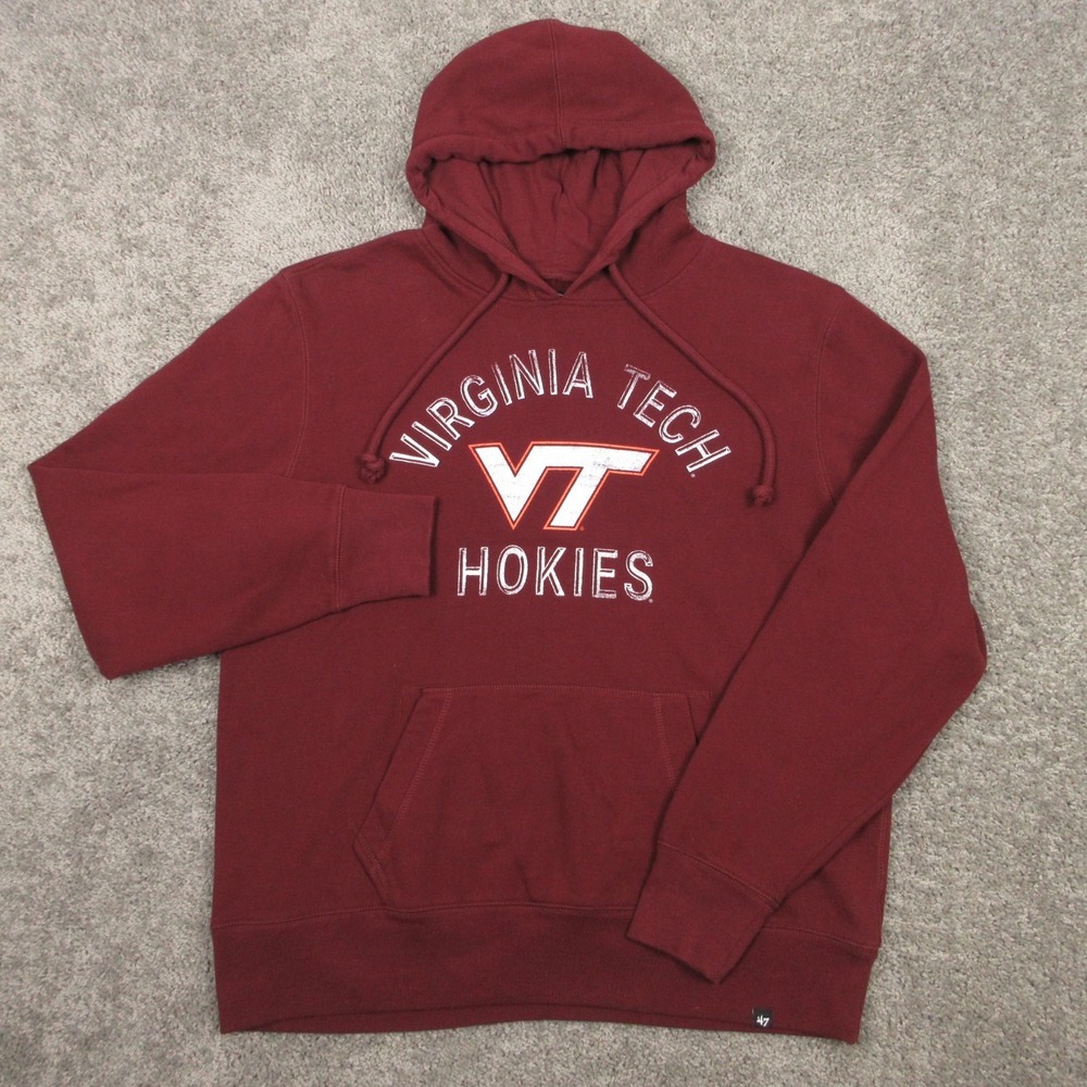 Virginia Tech Hokies Sweater Mens XL Red Hoodie Sweatshirt 47 Brand Fleece Logo